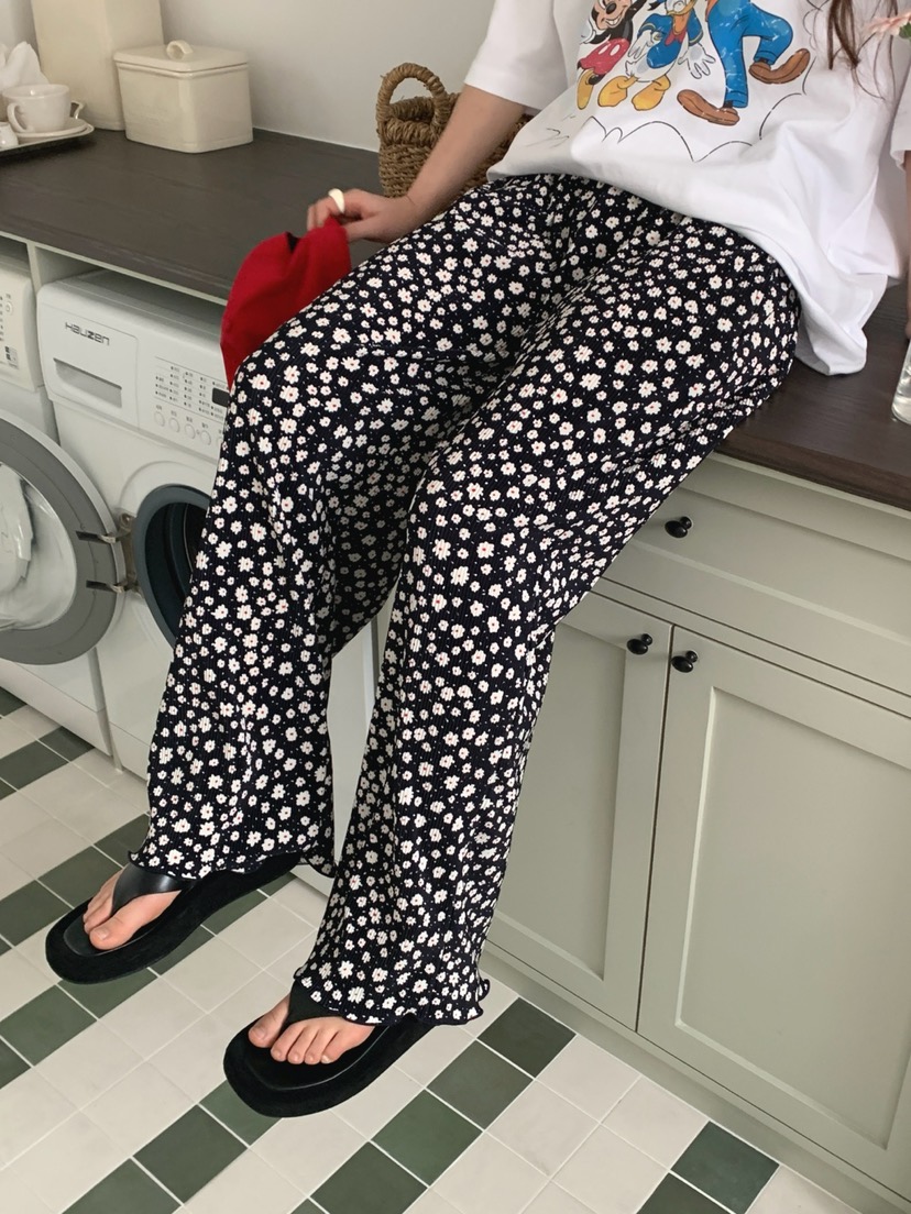 TOLL韓國東大門直郵女士新品休閑熱賣26春夏人氣休閑褲小花TOLL休閑褲