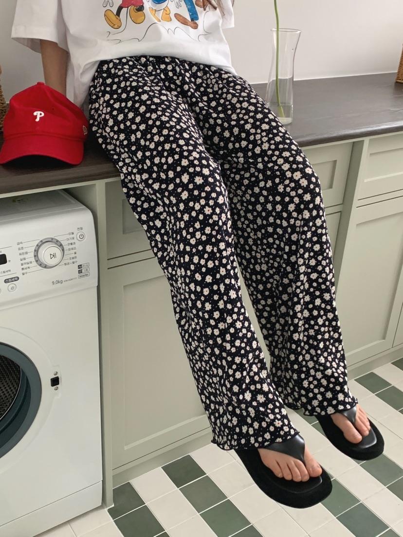 TOLL韓國東大門直郵女士新品休閑熱賣26春夏人氣休閑褲小花TOLL休閑褲