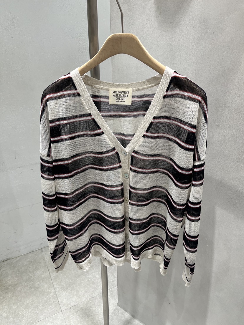 EVERCOMMERCE METICULOUSLY DESIGNED韓國東大門直郵女裝新品休閑針織衫亞麻布EVERCOMMERCE METICULOUSLY DESIGNED針織衫圖色1