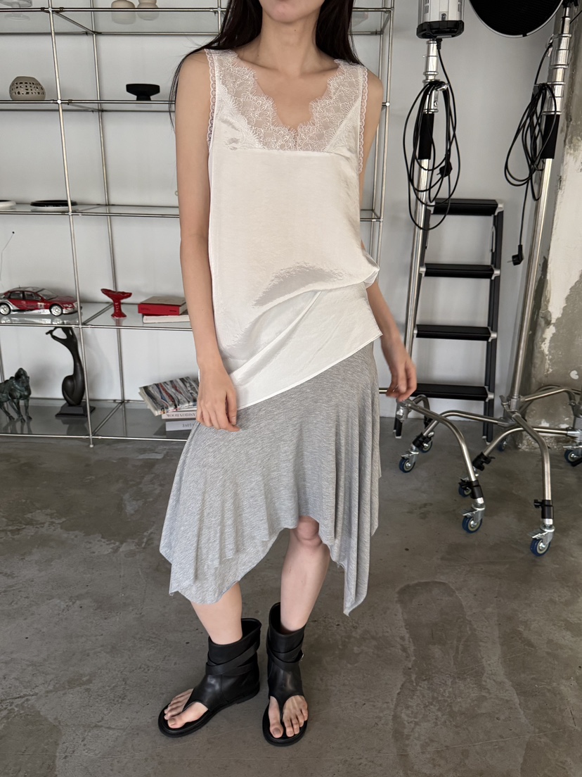 FOSET韓國東大門代購女士新品熱賣休閑職業吊帶背心蕾絲緞面FOSET吊帶/背心