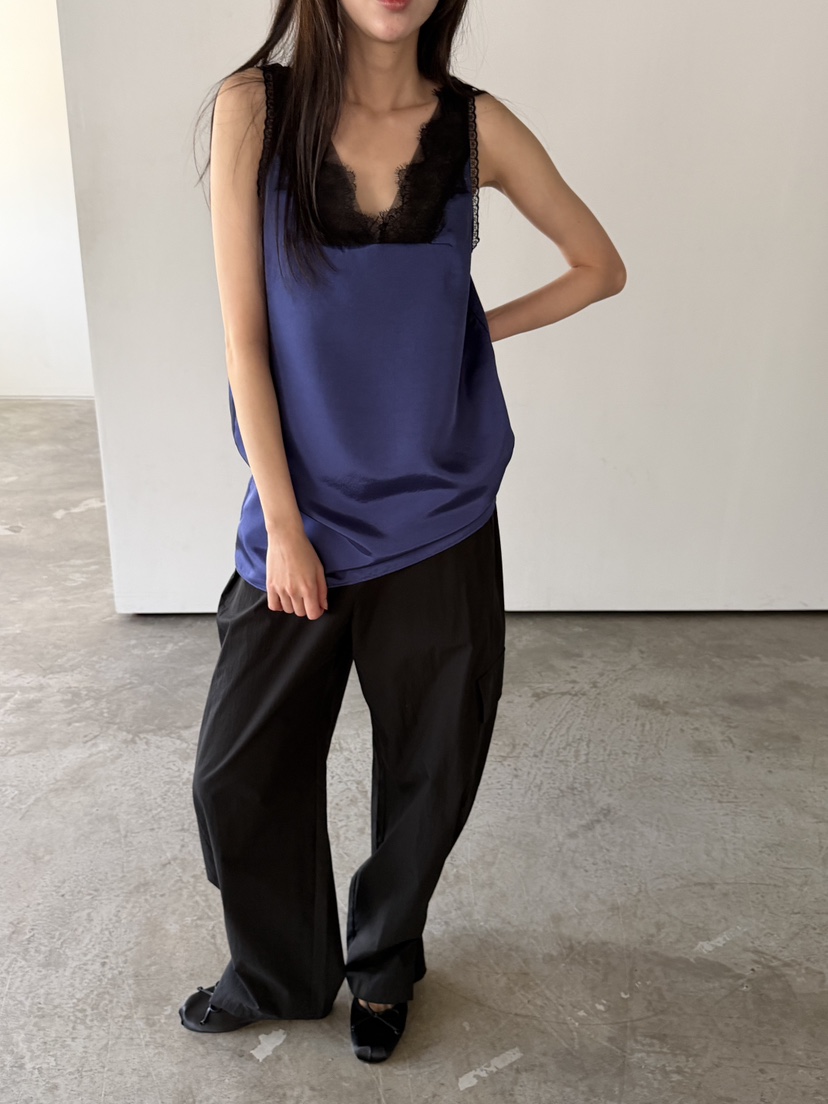 FOSET韓國東大門代購女士新品熱賣休閑職業吊帶背心蕾絲緞面FOSET吊帶/背心