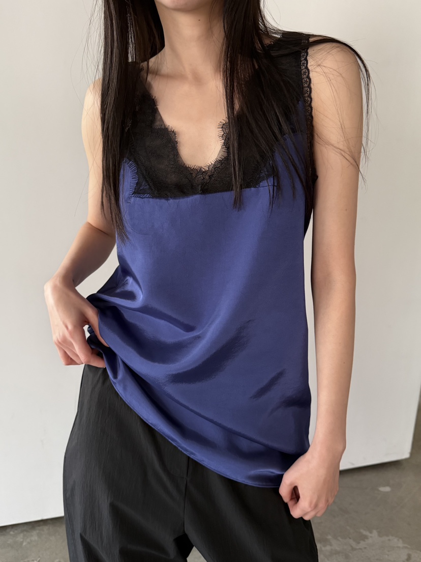 FOSET韓國東大門代購女士新品熱賣休閑職業吊帶背心蕾絲緞面FOSET吊帶/背心