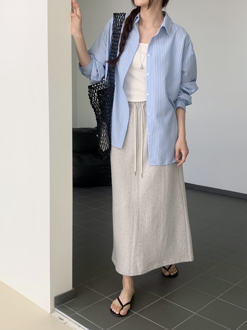 VANTAGE韓國東大門代購女裝新品休閑職業時尚26春夏長裙棉VANTAGE長裙