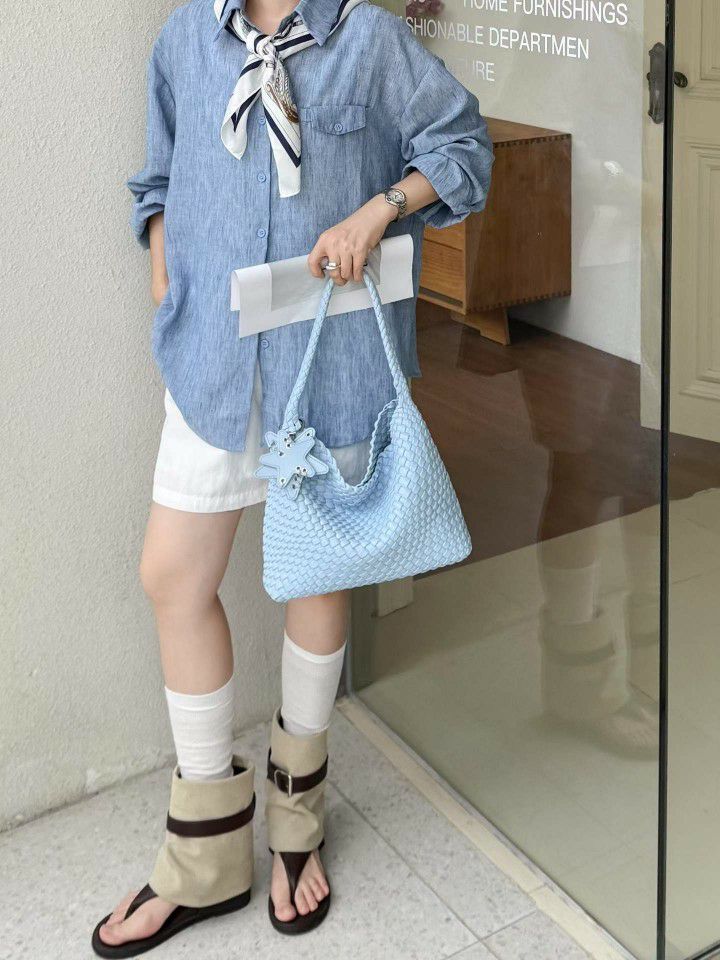 TROUVAILLE韓國代購女士新款推薦人氣休閑單肩斜跨包網狀TROUVAILLE單肩/斜跨包