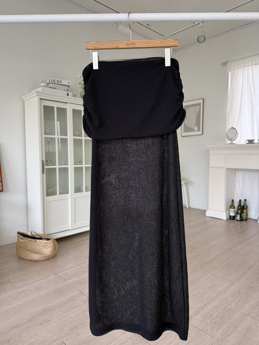 SOLAR韓國東大門直郵女裝新款26春夏熱賣休閑時尚長裙亞麻SOLAR長裙圖色2