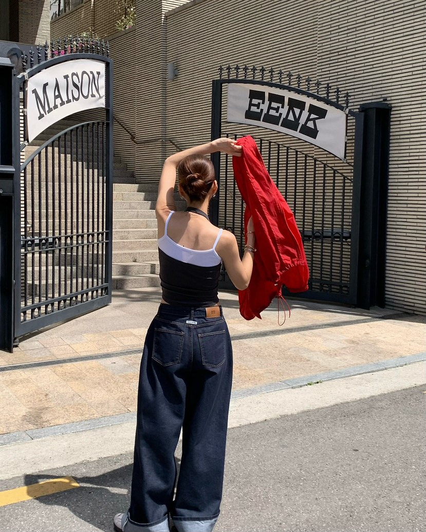 REVE CITE-L韓國東大門直郵女士新品熱賣推薦牛仔褲闊腿褲REVE CITE-L牛仔褲