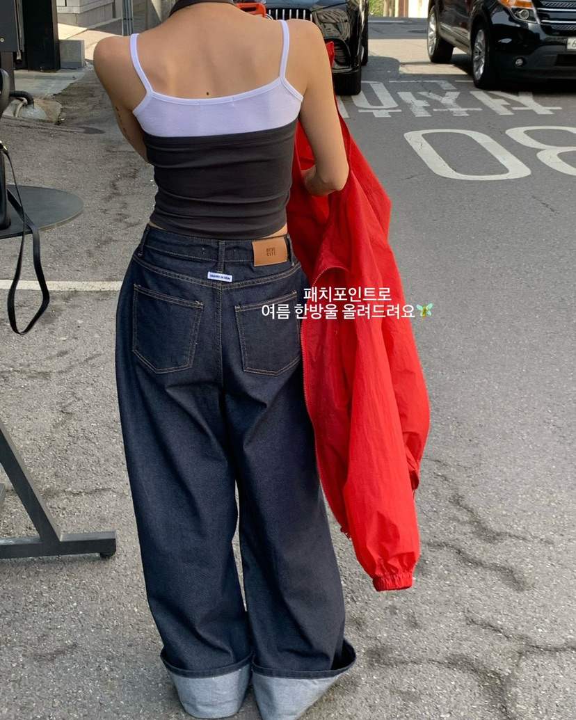 REVE CITE-L韓國東大門直郵女士新品熱賣推薦牛仔褲闊腿褲REVE CITE-L牛仔褲