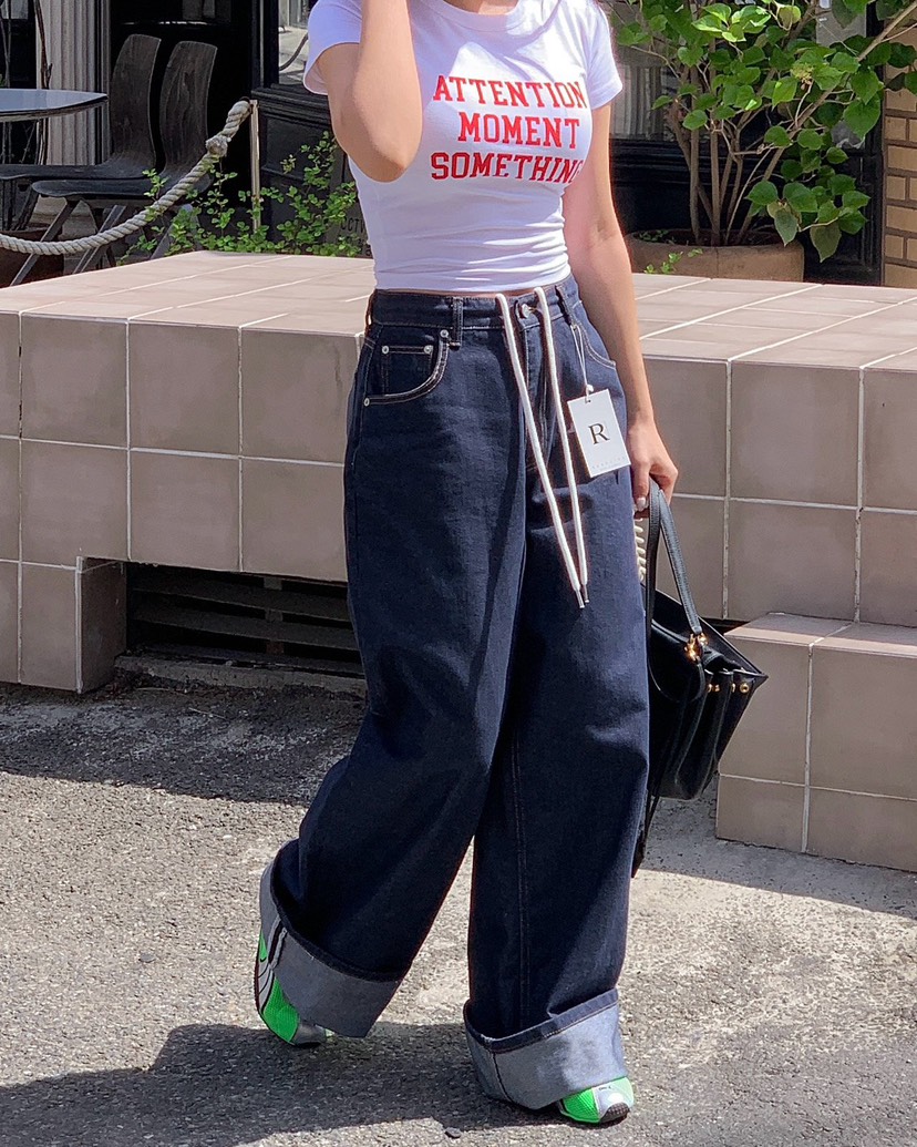 REVE CITE-L韓國東大門直郵女士新品熱賣推薦牛仔褲闊腿褲REVE CITE-L牛仔褲