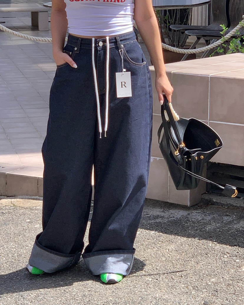REVE CITE-L韓國東大門直郵女士新品熱賣推薦牛仔褲闊腿褲REVE CITE-L牛仔褲
