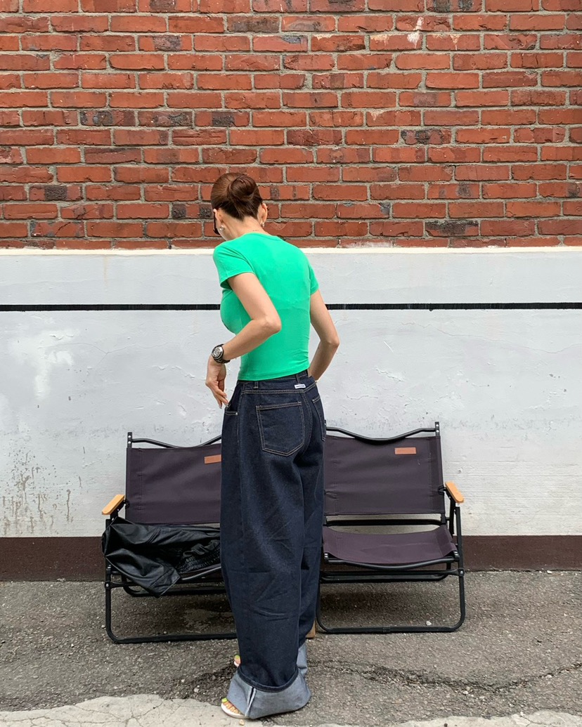 REVE CITE-L韓國東大門直郵女士新品熱賣推薦牛仔褲闊腿褲REVE CITE-L牛仔褲