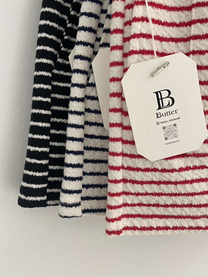 BUTTER-P韓國代購女裝新款熱賣休閑26春夏時尚短褲海軍條紋BUTTER-P短褲