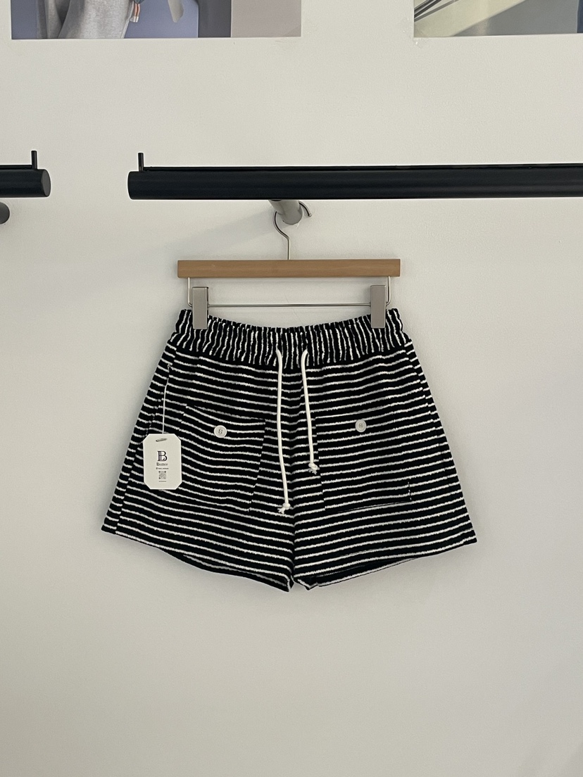 BUTTER-P韓國代購女裝新款熱賣休閑26春夏時尚短褲海軍條紋BUTTER-P短褲圖色3