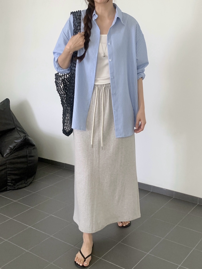 VANTAGE韓國東大門代購女士新款休閑時尚26春夏襯衫蕾絲衫條紋VANTAGE襯衫/蕾絲衫