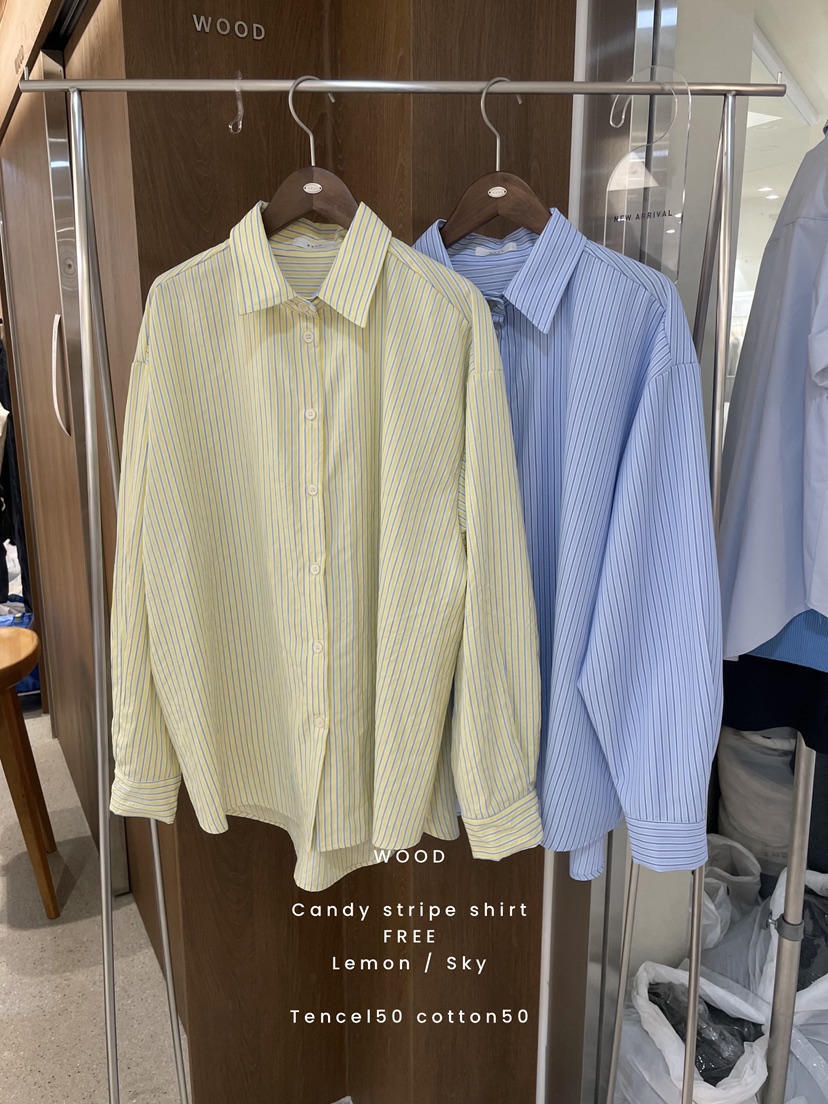 VANTAGE韓國東大門代購女士新款休閑時尚26春夏襯衫蕾絲衫條紋VANTAGE襯衫/蕾絲衫