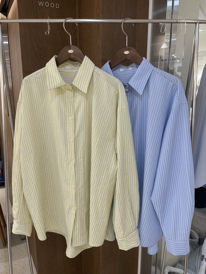 VANTAGE韓國東大門代購女士新款休閑時尚26春夏襯衫蕾絲衫條紋VANTAGE襯衫/蕾絲衫