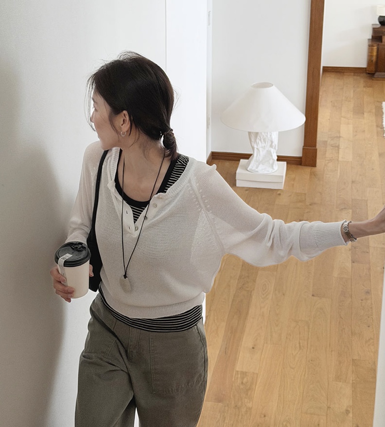 BLACK NOTE韓國東大門直郵女裝新款26春夏休閑職業針織衫BLACK NOTE針織衫