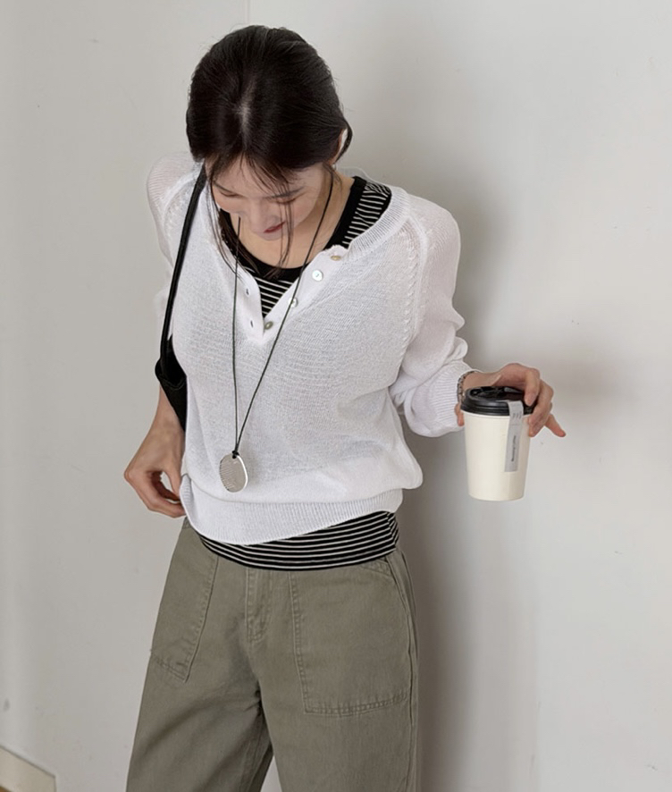 BLACK NOTE韓國東大門直郵女裝新款26春夏休閑職業針織衫BLACK NOTE針織衫圖色2