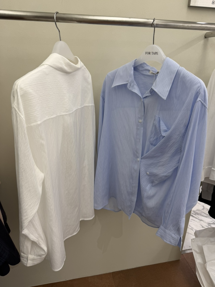 FOR TAPE韓國東大門代購女士新款熱賣襯衫蕾絲衫口袋紐扣FOR TAPE襯衫/蕾絲衫