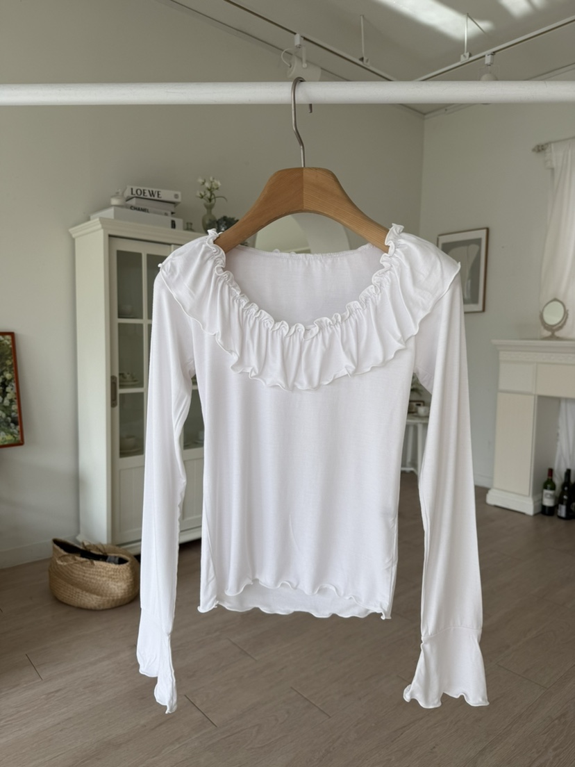 SOLAR韓國直郵實拍女士新款人氣26春夏休閑時尚長袖T恤褶皺SOLAR長袖T恤圖色2