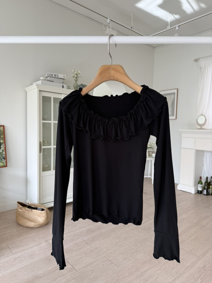 SOLAR韓國直郵實拍女士新款人氣26春夏休閑時尚長袖T恤褶皺SOLAR長袖T恤圖色3