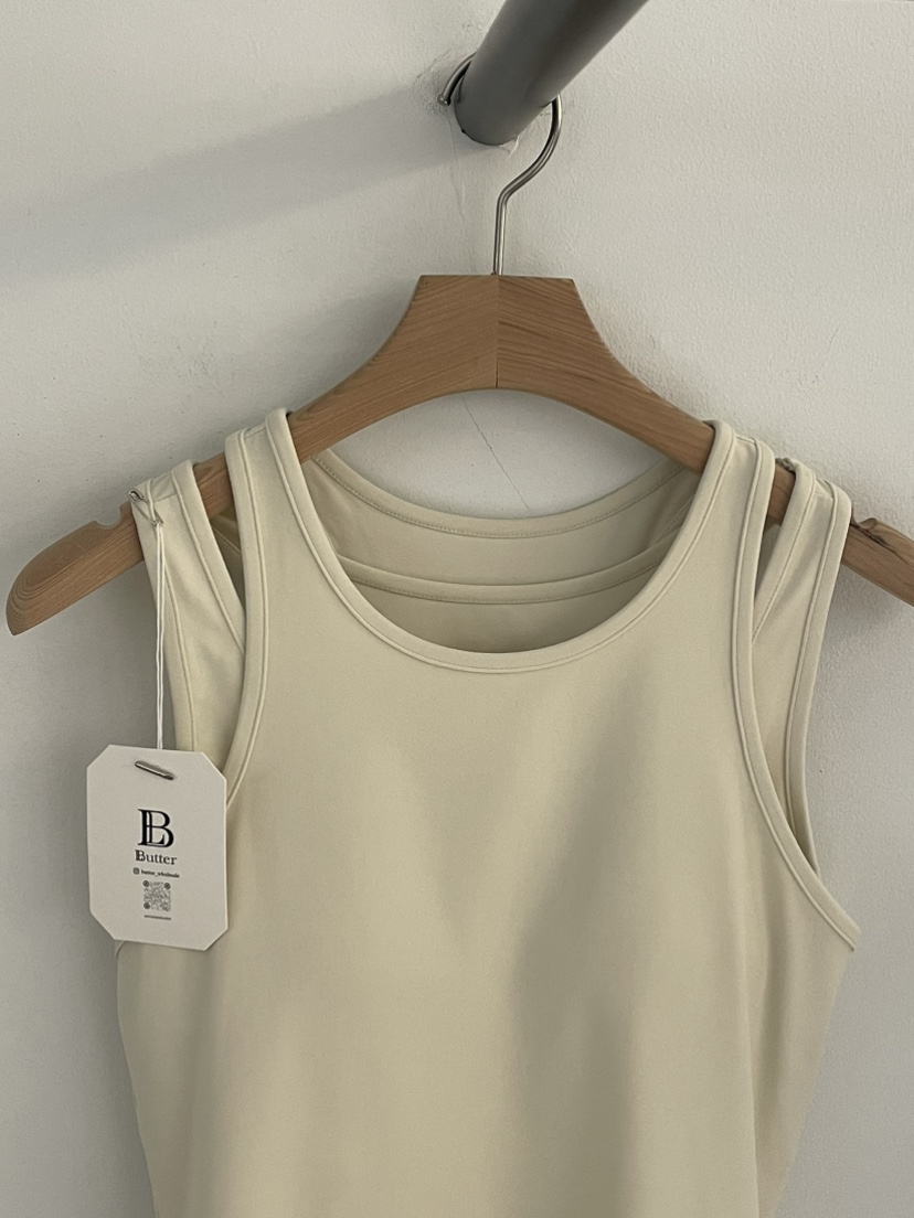 BUTTER-P韓國直郵實拍女裝新品休閑推薦時尚吊帶背心雙層BUTTER-P吊帶/背心