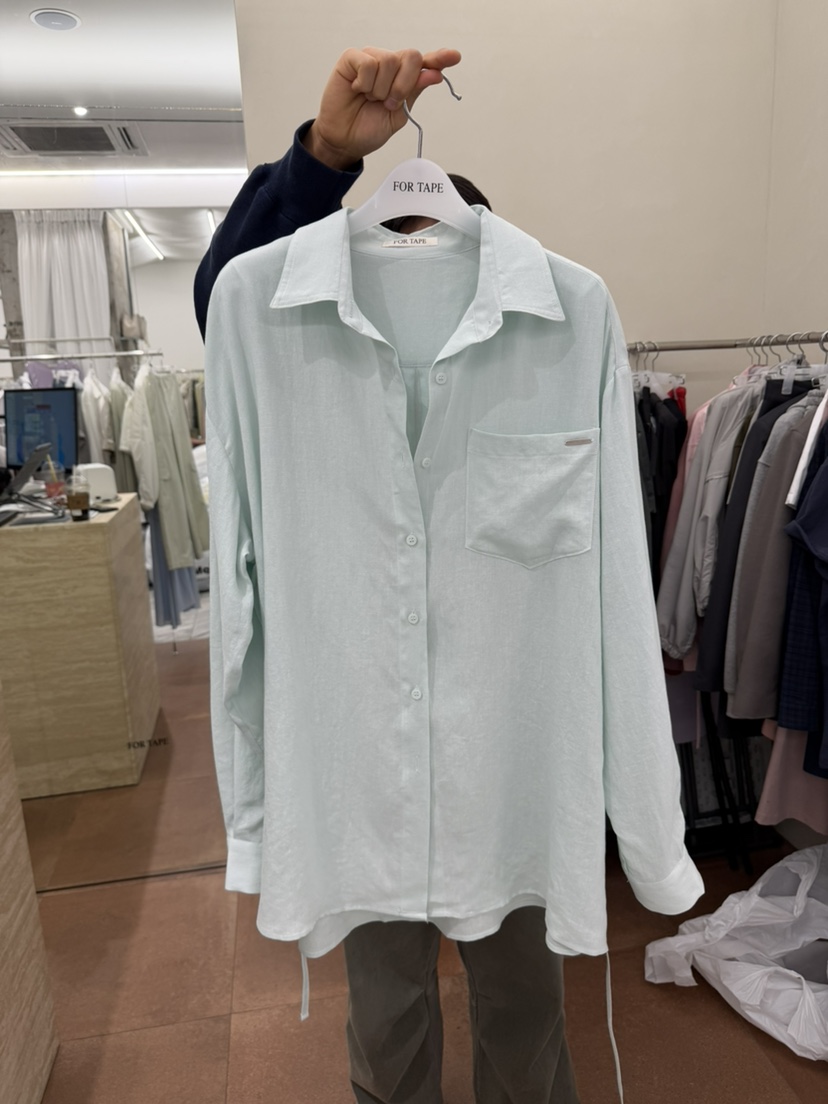 FOR TAPE韓國東大門直郵女裝新品推薦襯衫蕾絲衫系帶亞麻FOR TAPE襯衫/蕾絲衫圖色2