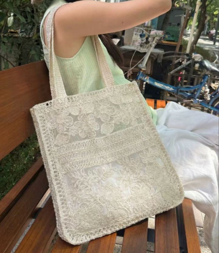 TROUVAILLE韓國東大門直郵女裝新款職業單肩斜跨包透視蕾絲TROUVAILLE單肩/斜跨包