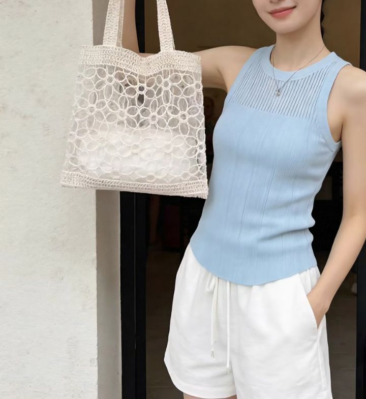 TROUVAILLE韓國東大門直郵女裝新款職業單肩斜跨包透視蕾絲TROUVAILLE單肩/斜跨包