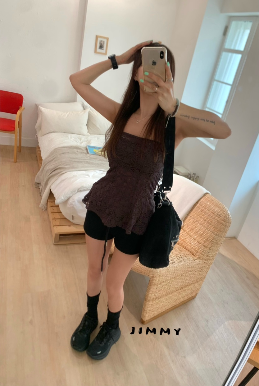JIMMY韓國東大門代購女裝新款熱賣職業休閑吊帶背心套裝蕾絲JIMMY/REMAKE吊帶/背心