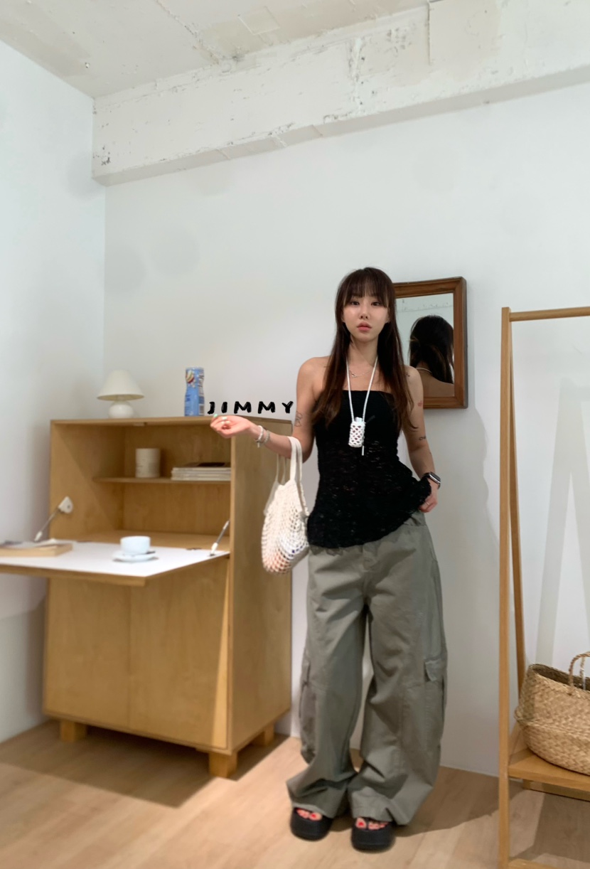 JIMMY韓國東大門代購女裝新款熱賣職業休閑吊帶背心套裝蕾絲JIMMY/REMAKE吊帶/背心