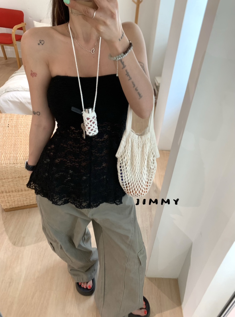 JIMMY韓國東大門代購女裝新款熱賣職業休閑吊帶背心套裝蕾絲JIMMY/REMAKE吊帶/背心