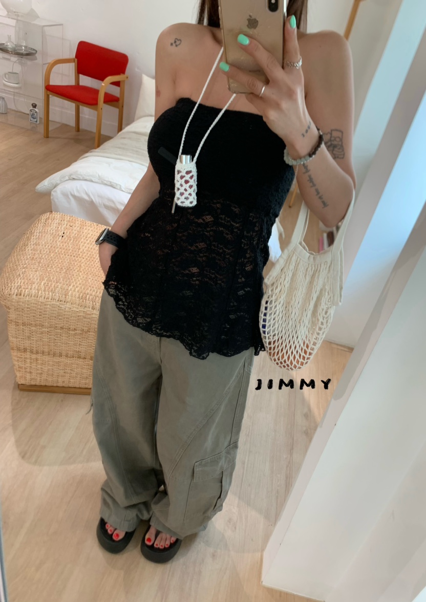 JIMMY韓國東大門代購女裝新款熱賣職業休閑吊帶背心套裝蕾絲JIMMY/REMAKE吊帶/背心