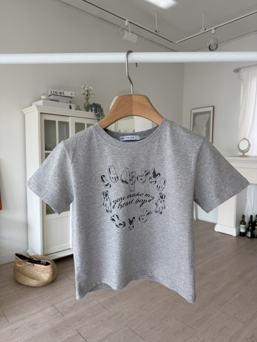 SOLAR韓國東大門代購女裝新款時尚推薦職業26春夏T恤兔子SOLART恤圖色1