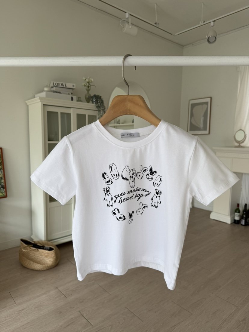 SOLAR韓國東大門代購女裝新款時尚推薦職業26春夏T恤兔子SOLART恤圖色3