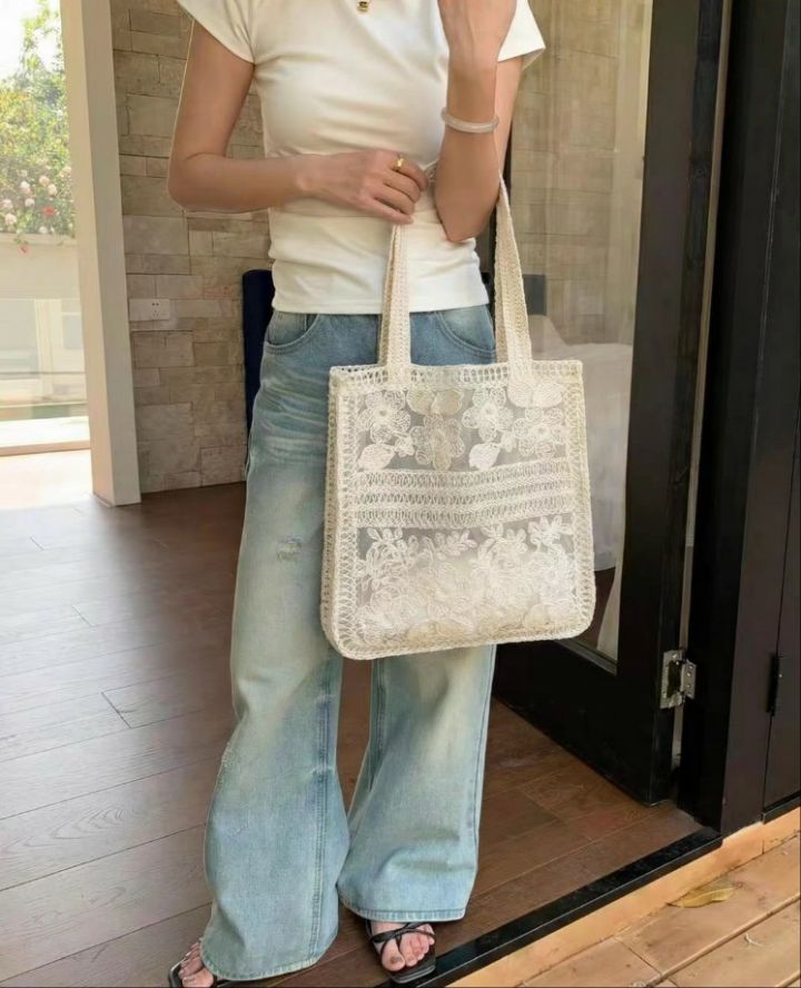 TROUVAILLE韓國代購女裝新品人氣休閑單肩斜跨包透視蕾絲TROUVAILLE單肩/斜跨包