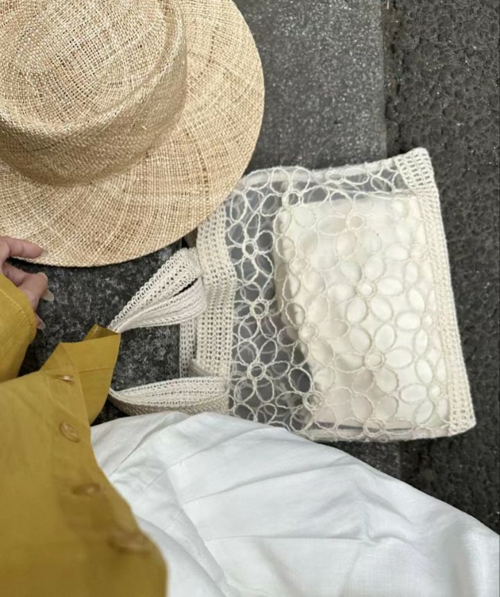 TROUVAILLE韓國代購女裝新品人氣休閑單肩斜跨包透視蕾絲TROUVAILLE單肩/斜跨包