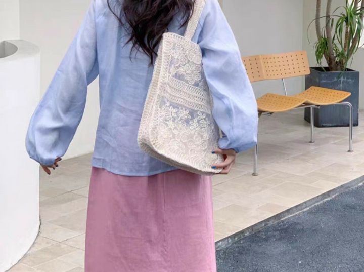 TROUVAILLE韓國代購女裝新品人氣休閑單肩斜跨包透視蕾絲TROUVAILLE單肩/斜跨包