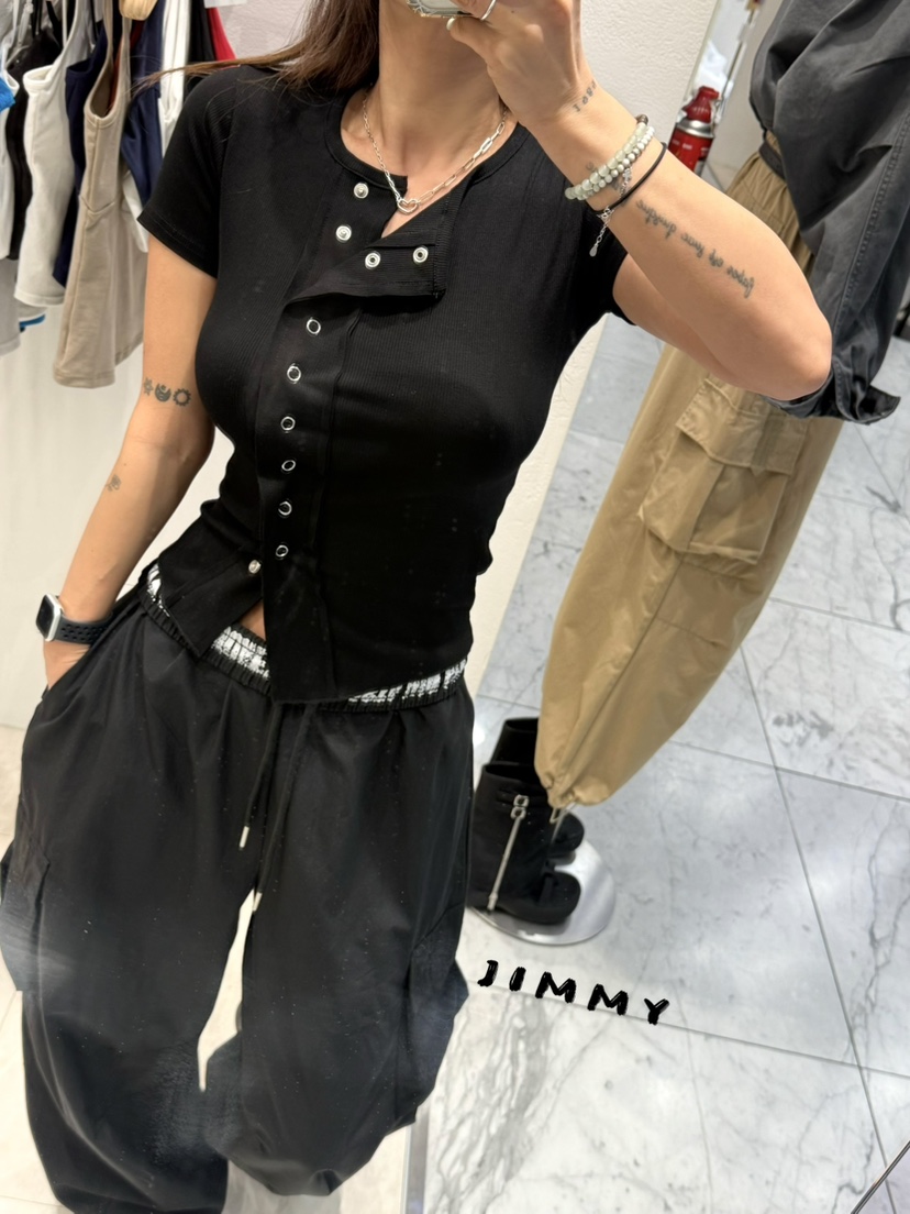 JIMMY韓國東大門代購女裝新品時尚人氣26春夏職業休閑T恤JIMMY/REMAKET恤