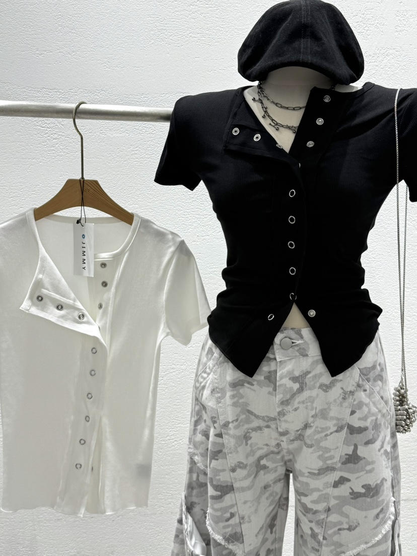 JIMMY韓國東大門代購女裝新品時尚人氣26春夏職業休閑T恤JIMMY/REMAKET恤