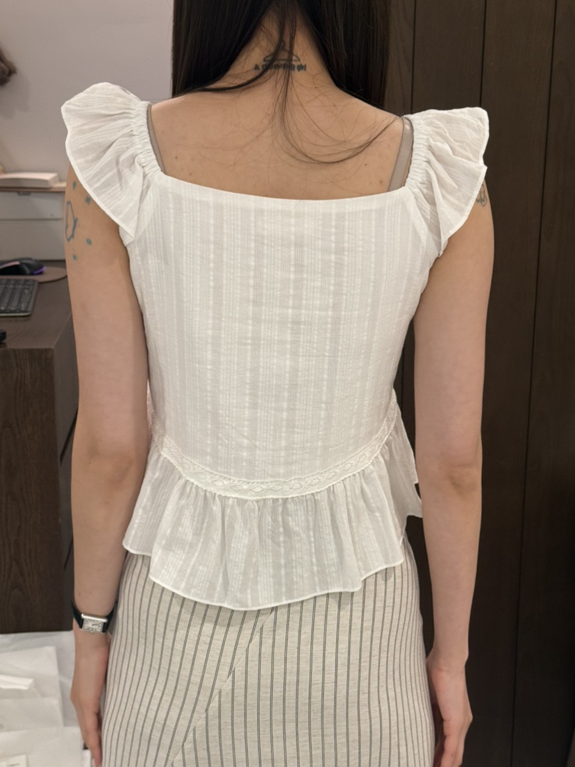 LEGACY韓國直郵實拍女裝新款人氣職業推薦吊帶背心荷葉邊LEGACY吊帶/背心