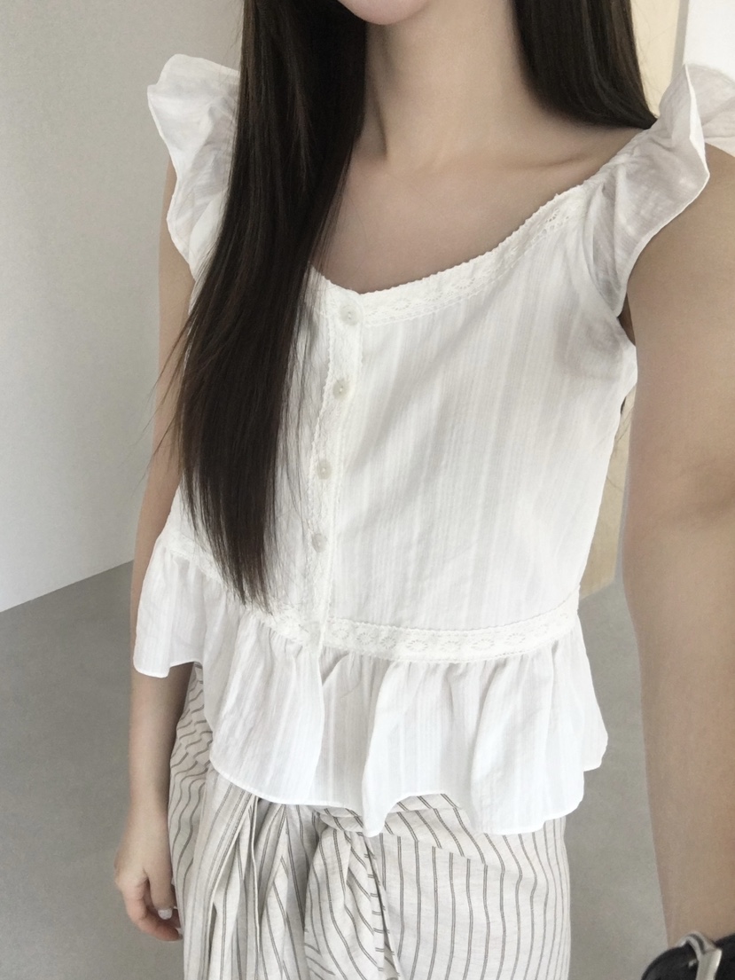 LEGACY韓國直郵實拍女裝新款人氣職業推薦吊帶背心荷葉邊LEGACY吊帶/背心