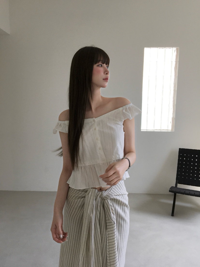 LEGACY韓國直郵實拍女裝新款人氣職業推薦吊帶背心荷葉邊LEGACY吊帶/背心