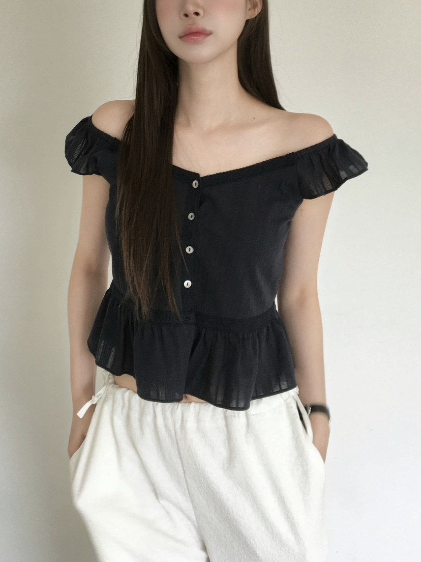 LEGACY韓國直郵實拍女裝新款人氣職業推薦吊帶背心荷葉邊LEGACY吊帶/背心