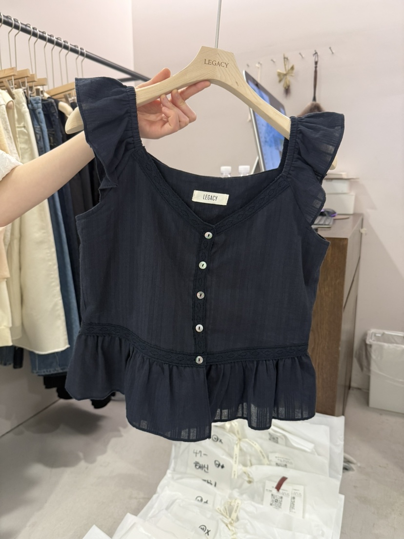 LEGACY韓國直郵實拍女裝新款人氣職業推薦吊帶背心荷葉邊LEGACY吊帶/背心圖色2