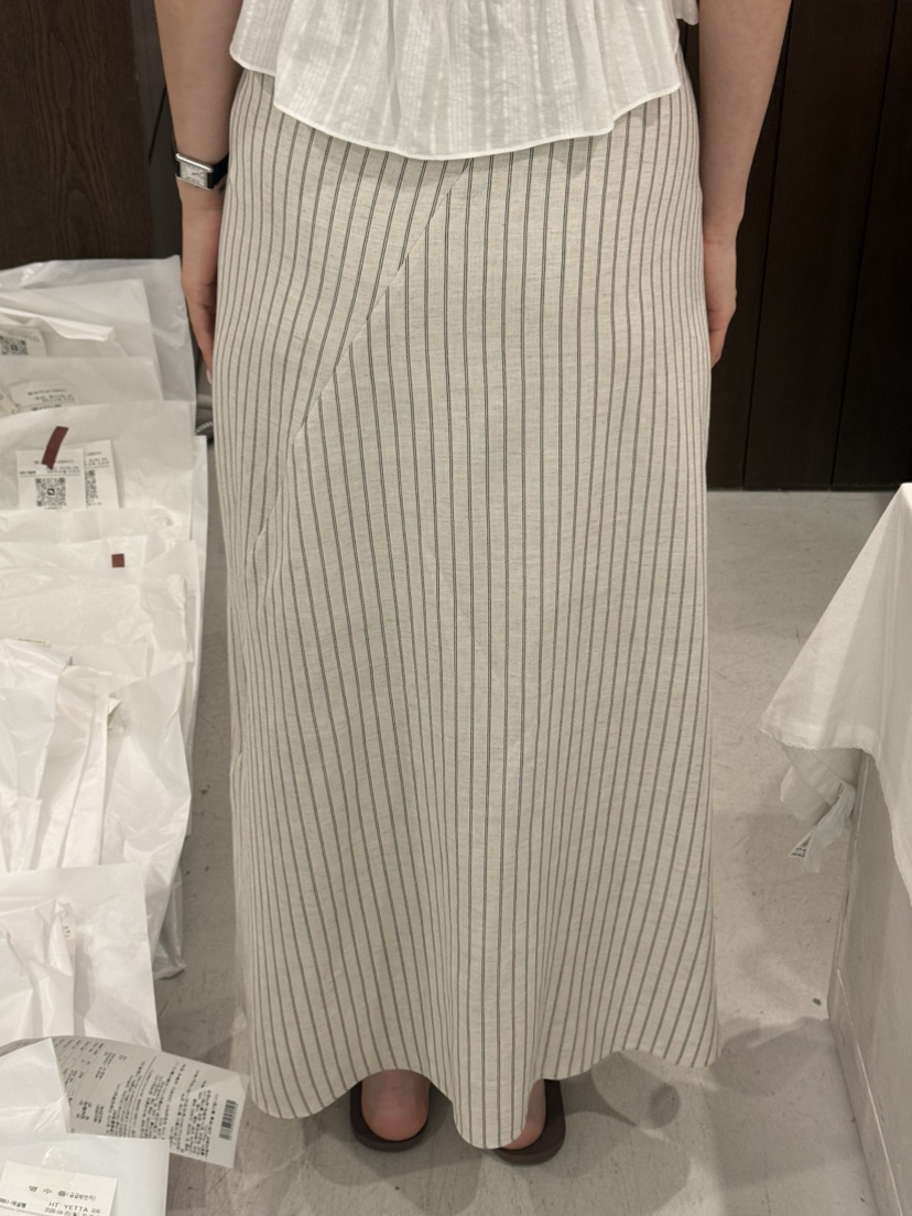 LEGACY韓國東大門直郵女裝新款26春夏長裙裹身裙條紋長款LEGACY長裙