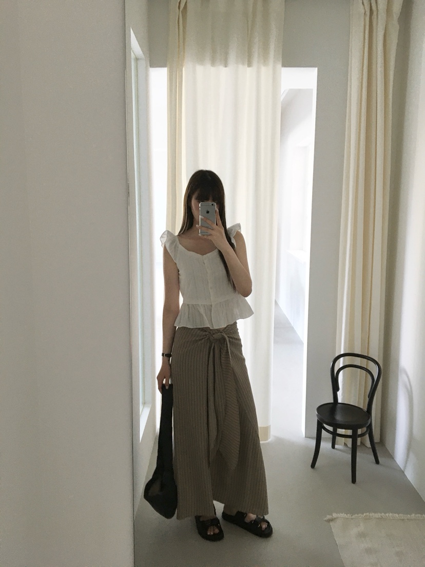 LEGACY韓國東大門直郵女裝新款26春夏長裙裹身裙條紋長款LEGACY長裙