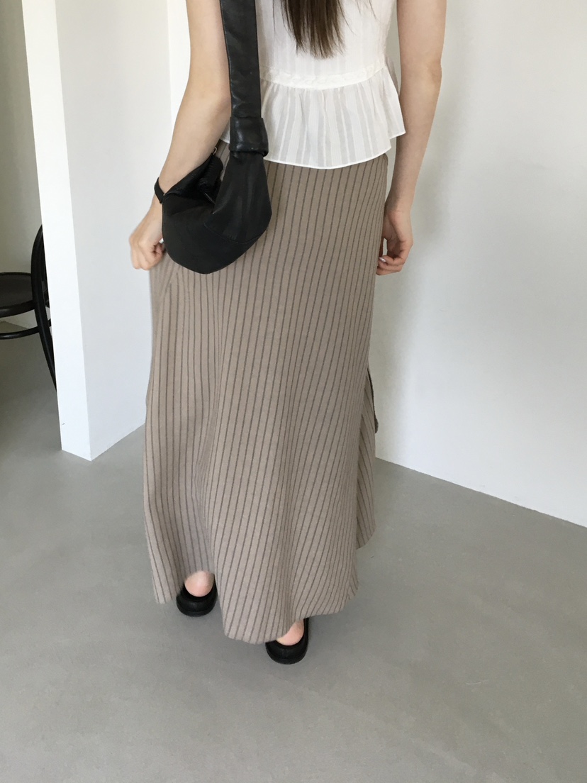 LEGACY韓國東大門直郵女裝新款26春夏長裙裹身裙條紋長款LEGACY長裙