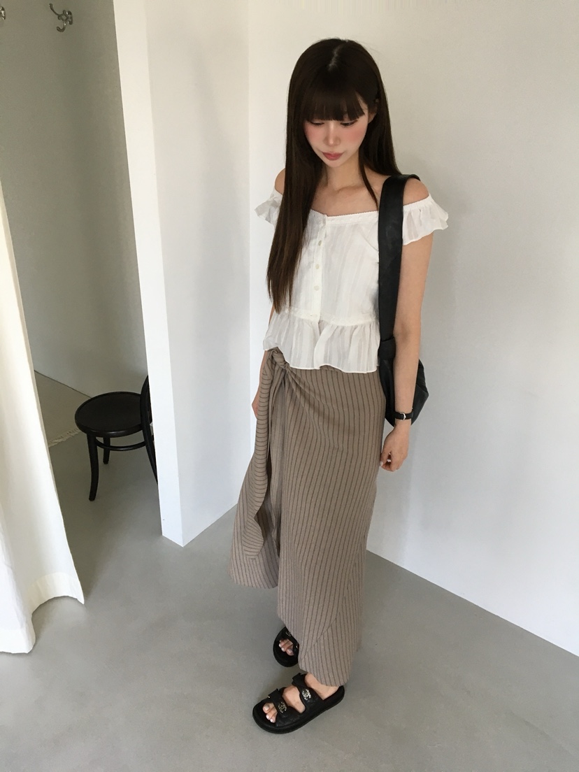 LEGACY韓國東大門直郵女裝新款26春夏長裙裹身裙條紋長款LEGACY長裙