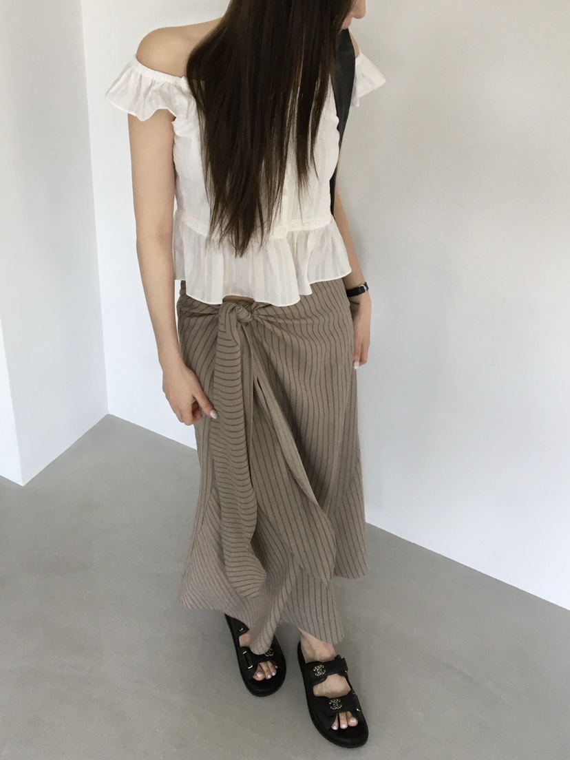 LEGACY韓國東大門直郵女裝新款26春夏長裙裹身裙條紋長款LEGACY長裙