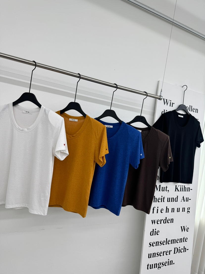 RED-A韓國直郵女裝新款人氣休閑職業26春夏推薦熱賣T恤刺繡RED-AT恤